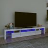 TV ormarić s LED svjetlima visoki sjaj bijeli 230x36