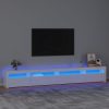 TV ormarić s LED svjetlima visoki sjaj bijeli 270x35x40 cm