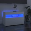 TV ormarić s LED svjetlima visoki sjaj bijeli 60 x 35 x 40 cm
