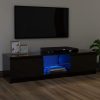 TV ormarić s LED svjetlima visoki sjaj crni 120 x 30 x 35