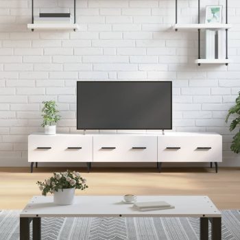 TV ormarić sjajni bijeli 150 x 36 x 30 cm od konstruiranog drva