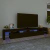 TV ormarić s LED svjetlima crni 260x36