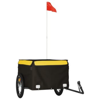 Teretna prikolica za bicikl crno-žuta 45 kg željezna