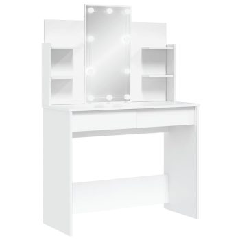Toaletni stolić s LED svjetlima bijeli 96 x 40 x 142 cm