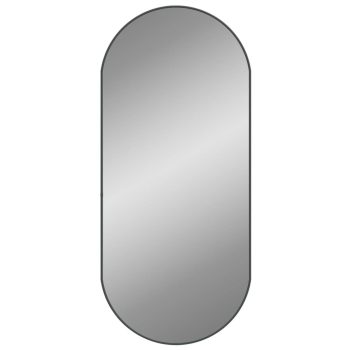 Zidno ogledalo crno 100 x 45 cm ovalno