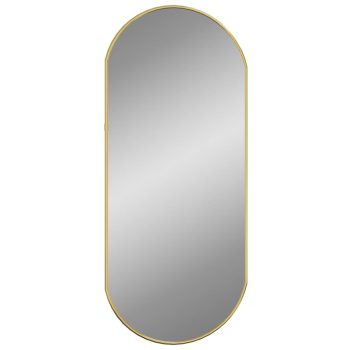 Zidno ogledalo zlatna 70x30 cm ovalno