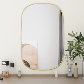 Zidno ogledalo zlatna 70x45 cm