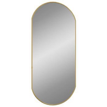 Zidno ogledalo zlatna 80x35 cm ovalno