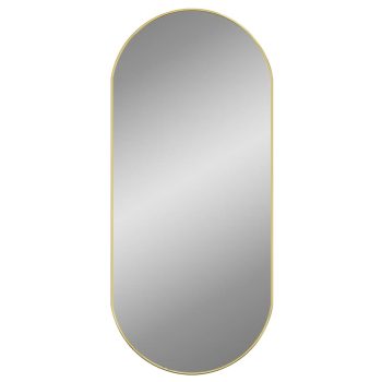 Zidno ogledalo zlatno 100 x 45 cm ovalno