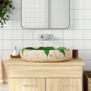 Nadgradni umivaonik zeleno-smeđi ovalni 59x40x15 cm keramički