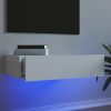 TV ormarić s LED svjetlima bijeli 60 x 35 x 15