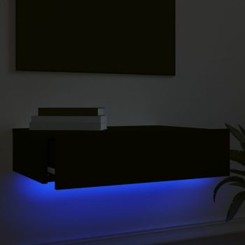 TV ormarić s LED svjetlima crni 60 x 35 x 15