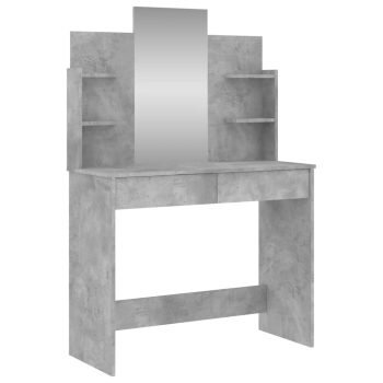 Toaletni stolić s ogledalom siva boja betona 96 x 39 x 142 cm