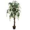 Umjetno stablo glicinije 840 listova 120 cm zeleno-bijelo