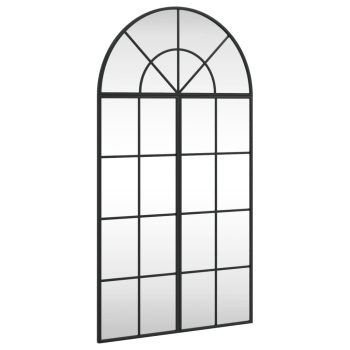 Zidno ogledalo crno 60x110 cm lučno željezno