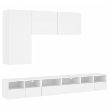 5-dijelni zidni TV ormarići bijeli od konstruiranog drva