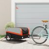 Prikolica za bicikl crno-narančasta 45 kg željezna