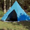 Šator za kampiranje za 4 osobe plavi 367x367x259 cm taft 185T