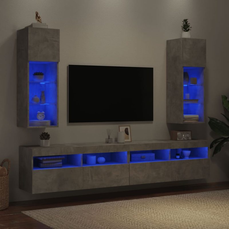 TV ormarići s LED svjetlima 2 kom boja betona 30