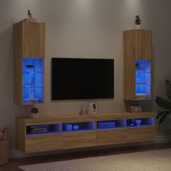 TV ormarići s LED svjetlima 2 kom boja hrasta 30