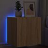 Zidni TV ormarić s LED svjetlima boja hrasta 40