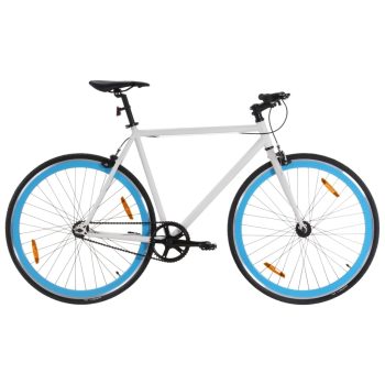 Bicikl s fiksnim zupčanikom bijelo-plavi 700c 55 cm