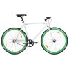 Bicikl s fiksnim zupčanikom bijelo-zeleni 700c 55 cm