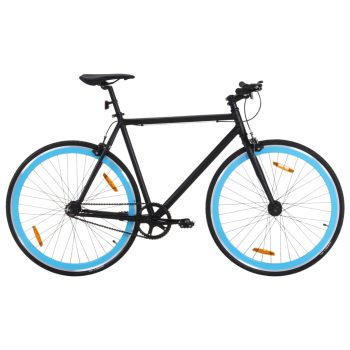 Bicikl s fiksnim zupčanikom crno-plavi 700c 51 cm