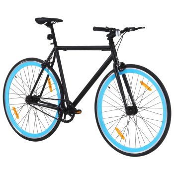 Bicikl s fiksnim zupčanikom crno-plavi 700c 59 cm