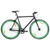 Bicikl s fiksnim zupčanikom crno-zeleni 700c 59 cm