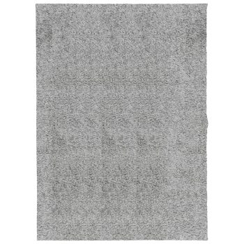 Čupavi moderni tepih s visokim vlaknima sivi 140x200 cm