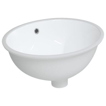 Kupaonski umivaonik bijeli 43x35x19 cm ovalni keramički