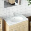 Kupaonski umivaonik bijeli 47x39x21 cm ovalni keramički