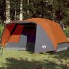 Šator za 4 osoba sivo-narančasti 350x280x155 cm taft 190T