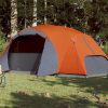 Šator za 8 osoba sivo-narančasti 360x430x195 cm taft 190T