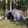 Šator za kampiranje za 10 osoba sivo-narančasti 443x437x229 cm