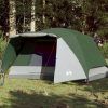 Šator za kampiranje za 4 osoba zeleni 350x280x155 cm taft 190T