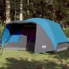 Šator za kampiranje za 6 osoba plavi 412x370x190 cm taft 190T
