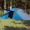 Šator za kampiranje za 6 osoba plavi 576x238x193 cm taft 185T