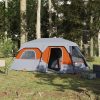 Šator za kampiranje za 9 osoba sivo-narančasti 441x288x217 cm