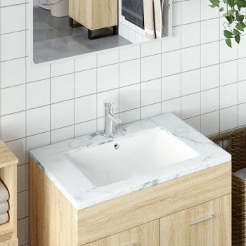 Kupaonski umivaonik bijeli 60x40x21 cm pravokutni keramički