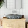 Nadgradni umivaonik sivi ovalni 59 x 40 x 15 cm keramički