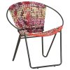 Okrugla stolica od chindi tkanine višebojna