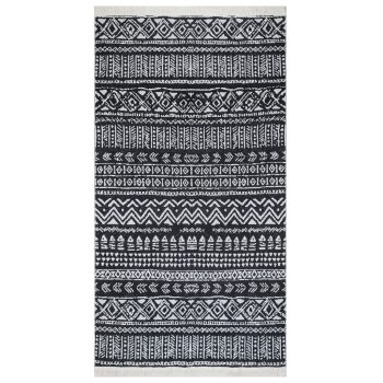 Tepih crno-bijeli 120 x 180 cm pamučni