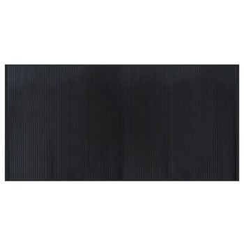 Tepih pravokutni crni 100 x 200 cm od bambusa