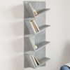 Zidne police za knjige s 4 razine betonska siva 33 x 16 x 90 cm