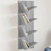 Zidne police za knjige s 4 razine siva boja hrasta 33x16x90 cm
