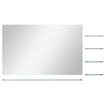 Zidno ogledalo s 5 polica srebrno 100 x 60 cm