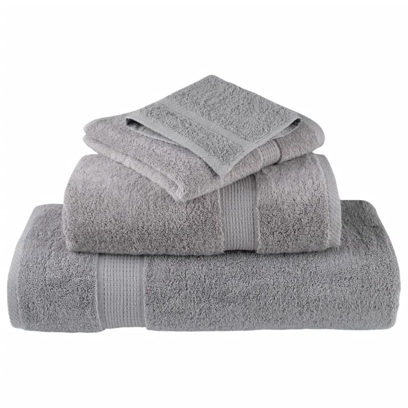 12-dijelni vrhunski set ručnika sivi 600 gsm 100 % pamuk - Slika 4