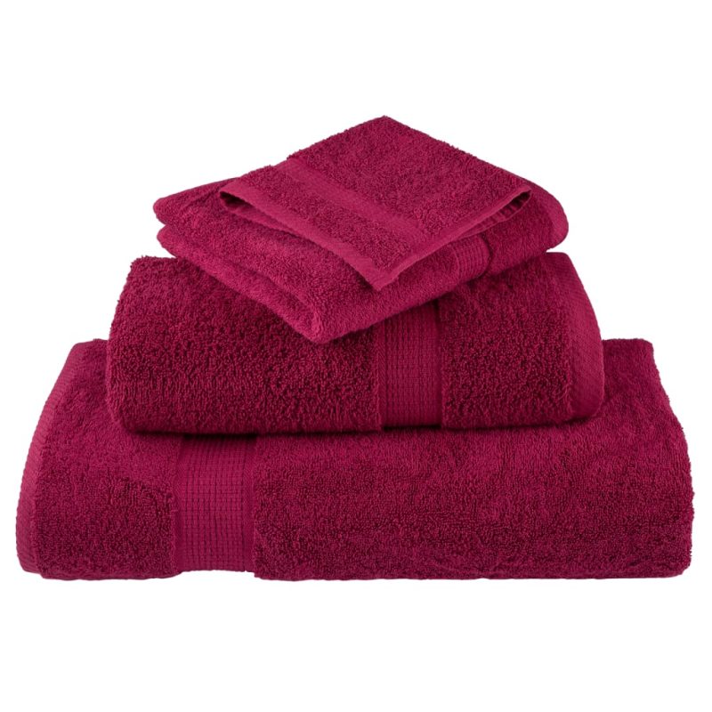 6-dijelni vrhunski set ručnika bordo 600 gsm 100 % pamuk - Slika 4